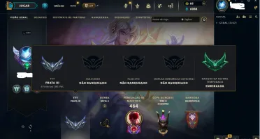 Conta lvl261, com 143skins, 3ultimates,5mitica e10lendarias