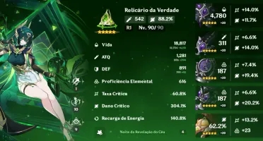 Conta Genshin Impact - ENDGAME Com Builds Perfeitas - AR 60