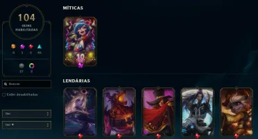 LOL - Full Acesso - LVL 170 - 130 Champions - 104 Skins