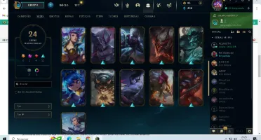 Conta Lol Lvl 112/Gold 3 Com 24 Skins/25 Emotes/Passe Ativo
