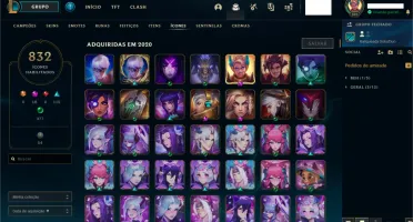 MEGA CONTA LoL - Diamante I - LvL 320 - Todas as Skins