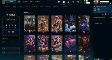 MEGA CONTA LoL - Diamante I - LvL 320 - Todas as Skins