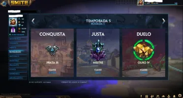 Conta smite, lvl 160, 8 skins T5, 3x Master, 1.244 skins