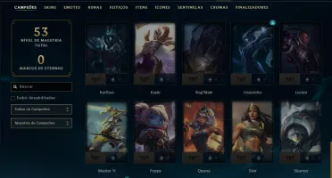 Platina 2 com 45 Champs e 11 Skins