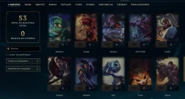 Platina 2 com 45 Champs e 11 Skins