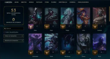 Platina 2 com 45 Champs e 11 Skins