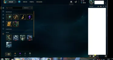 conta league lvl 64, 50 champs, 3019 EA, 7 skins, 12 emotes