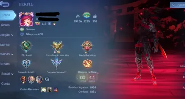 Conta Mobile Legends - Level 116 - 414 Skins