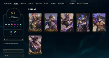Platina 4 com TODOS os Champs e 67 Skins ( ADC / SUP )