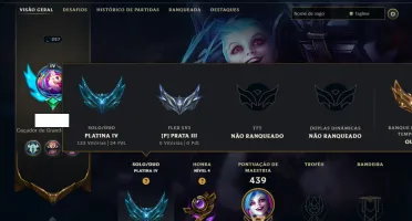 Platina 4 com TODOS os Champs e 67 Skins ( ADC / SUP )