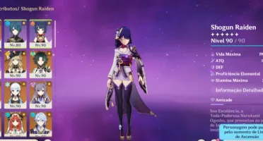 Vendo conta de genshin com vários personagens