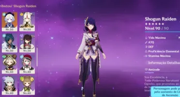 Vendo conta de genshin com vários personagens