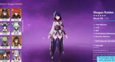 Vendo conta de genshin com vários personagens