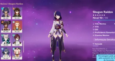 Vendo conta de genshin com vários personagens