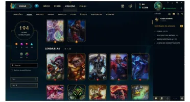 Conta Platina 1/194 Skins/ Todos os campeões