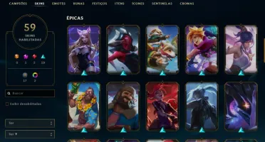CONTA DE LOL NV 230,GOLD 3,59 SKINS,4 CROMAS MUITOS CHAMPS!!