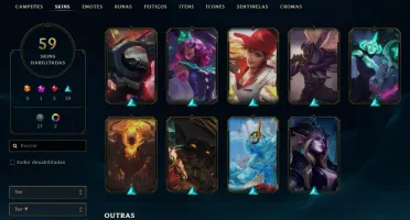 CONTA DE LOL NV 230,GOLD 3,59 SKINS,4 CROMAS MUITOS CHAMPS!!