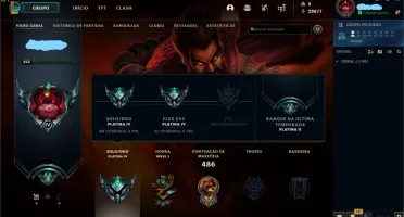 Platina;177 skins; Todos os champs; UNICO DONO