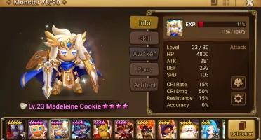 Reroll Summoners War lvl10 com Madeleine Luz+Demon Fire