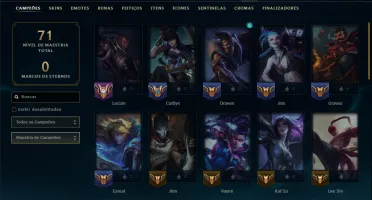 Unranked com 40 Champs e 22 Skins