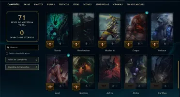 Unranked com 40 Champs e 22 Skins