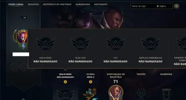 Unranked com 40 Champs e 22 Skins