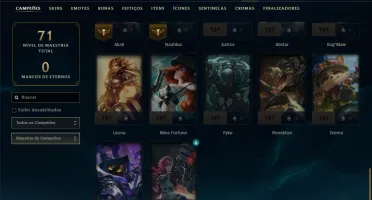Unranked com 40 Champs e 22 Skins