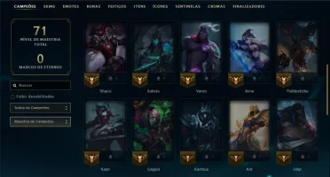 Unranked com 40 Champs e 22 Skins