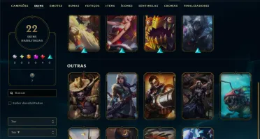 Unranked com 40 Champs e 22 Skins