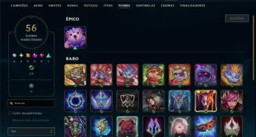 Unranked com 40 Champs e 22 Skins