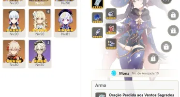 CONTA GENSHIN AR56 - 10 LENDÁRIOS - 4 ARMAS 5⭐[SEM VINCULOS]