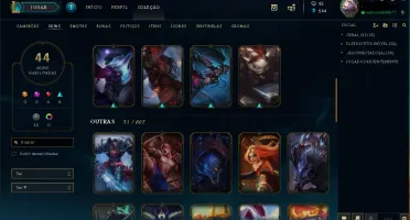 vendo conta gold 2/113 Campeões /44 skins / nivel 222