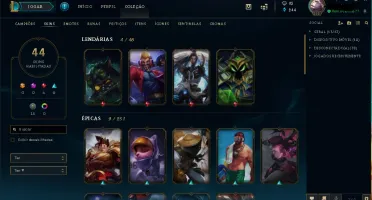 vendo conta gold 2/113 Campeões /44 skins / nivel 222
