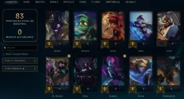 Conta Platina 1, 44 campeões, 14 skins