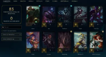 Conta Platina 1, 44 campeões, 14 skins