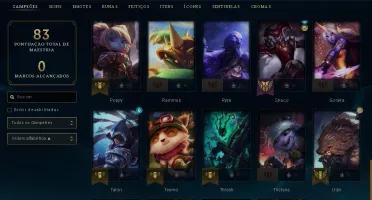 Conta Platina 1, 44 campeões, 14 skins