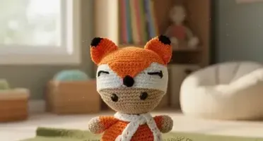 Bebê Raposa Amigurumi Artesanal Bebê Decoração Quarto