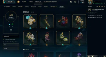 Conta Platina level 100. 407 skins !