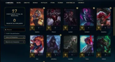 Conta ouro 4 com com 5 skins e 24 champs