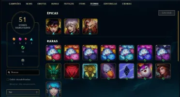 Conta ouro 4 com com 5 skins e 24 champs