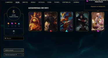 Conta ouro 4 com com 5 skins e 24 champs