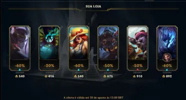Conta ouro 4 com com 5 skins e 24 champs