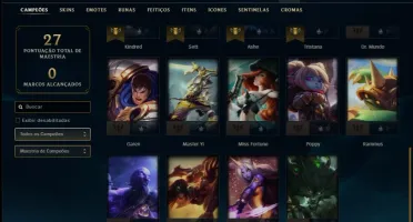 Conta ouro 4 com com 5 skins e 24 champs