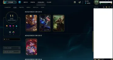 CONTA LOL / ELO PLATINA 2 / 53 CAMPEÕES / 11 SKINS