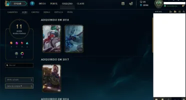 CONTA LOL / ELO PLATINA 2 / 53 CAMPEÕES / 11 SKINS