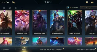 Conta lol wild rift com muitas skins