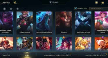 Conta lol wild rift com muitas skins