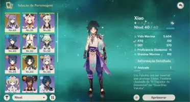 Xiao , Keqing (c1) e Falcão