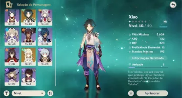 Xiao , Keqing (c1) e Falcão