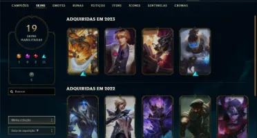 Conta prata 3 com 32 Champs e 19 Skins + 400 RP
